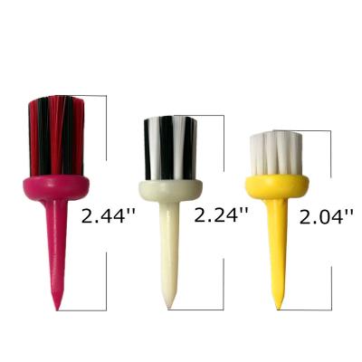 China Golf Brush Tees Golf Tees Plastic Set Golf Brush Tees 3 Colors Size Driver Training Aid Ball Holder Cleaner Golfer for sale