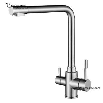 China Other Black Modern Three Way Anti Splash Kitchen Sink Water Faucet Stainless Steel Kitchen Faucets And Bath Room Faucets for sale