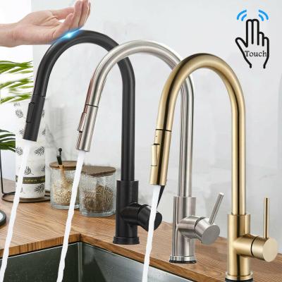 China Luxury Sense Faucets New Design Premium Design Sink Kitchen Faucet 304SS Pull Out Smart Sensor Faucet for sale