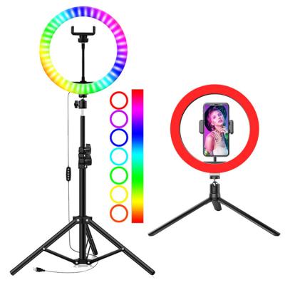 China 10 Inch Beauty Makeup RGB Color OldShark Live Broadcast High Quality ABS+PC+Aluminum Alloy Led Selfie Ring Fill Light for sale