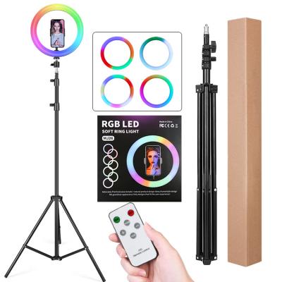 China Adjustable brightness 10 & Tripod Stand OldShark 10 Inch Halo Usb Beauty Studio Photo Circle Visual Lamp RGB Led Selfie Ring Light Rgb Lights With Tripod Stand for sale