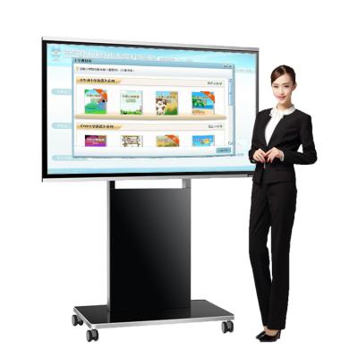 China Interactive Smart Whiteboard Desk Panel 65 Inch For Meeting And Teaching Room Full HD Flat Screen With Rolling Stand for sale