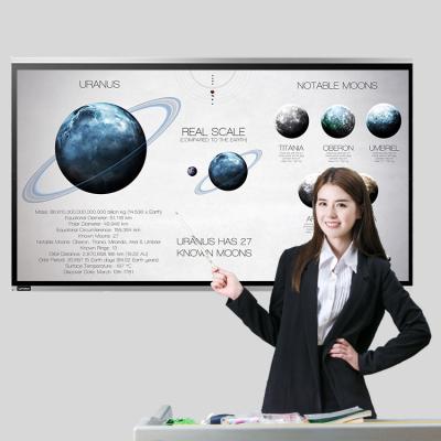 China Office Panel 75 Inch Multi Touch Smart Board Flat Panels Interactive Smart Board Wholesale Price For Education LCD Black Whiteboard 80KG for sale