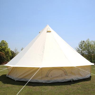 China Tube Type Tent Stake Oxford 6M Teepee Tent Space Large Canvas Luxury Waterproof Pyramid Yurt Heavy Duty Bell Tents for sale