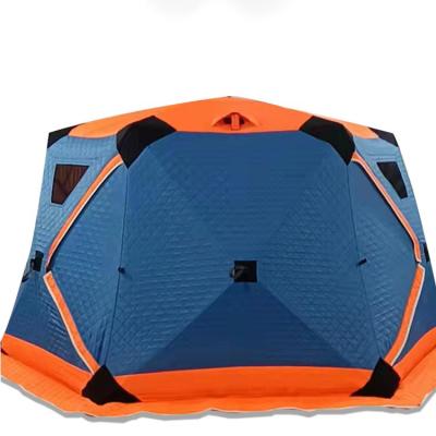 China Diameter 11mm Fiberglass 4 Person Winter Insulated Portable Quick Open Outdoor Camping Hiking Ice Fishing Sauna Tent for sale