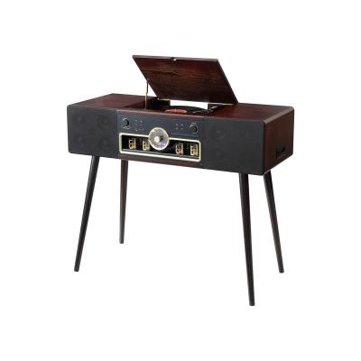 China cd/usb turntable am/fm player classic wooden analog retro tuning music combo with built-in stereo speaker RP-195A for sale