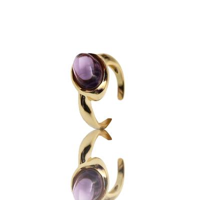 China Silver 23 hot selling minimalist designer 925 silver amethyst women's rings for sale