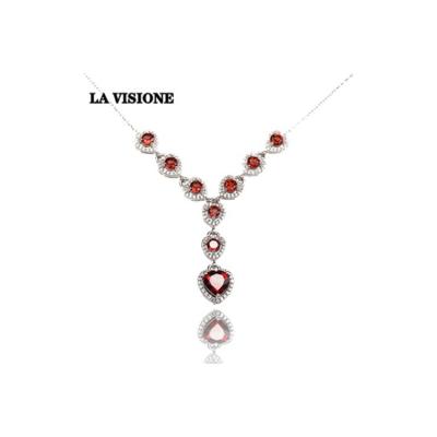 China Silver Wholesale Women'S Heart Necklace Jewelry Red Silver Wedding Necklace Jewelry for sale