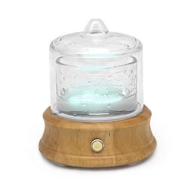 China Plastic Free Crystal Aroma Diffuser Green Life Essential Oil Aroma Diffuser Wooden Glass Humidifier Diffuser Eco Friendly Genuine Eco Friendly for sale