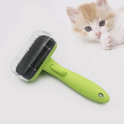 China Factory Pet Cat Self Cleaning Polisher Slicker Dog Grooming Comb Cheap Viable Automatic Hair Remover Brush for sale