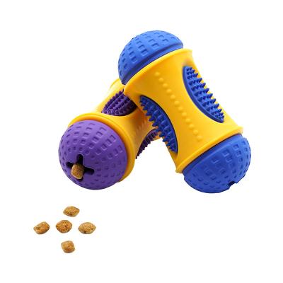 China Viable Made in China Color Rubber Bone Teether Pet Food Treat Toys Non-Toxic Rubber Luminous Dog Chew Toy for sale