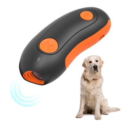 China Train Pursues Handheld Ultrasonic Dog Repellent Pet Deterrent Anti Barking Device Trainer with Infrared LED Flashlight for sale