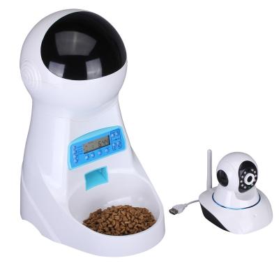 China Automatic pet products wifi smart digital treat feeder automatic dog feeder dog camera driver for sale