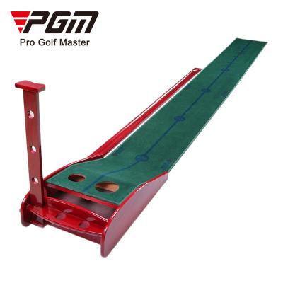 China Golf PuttingTraining PGM TL015 3M Golf Practice Mat Velvet Wood Putting Golf Putting Mat Indoor for sale