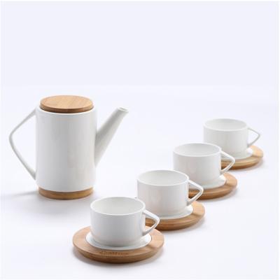 China Sustainable European Tea Cup Set Sustainable Italian Ceramic Espresso Cups With Handle And Coaster for sale