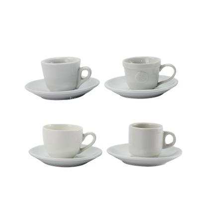 China Cheap Espresso Disposable Coffee Bulk Coffee Ceramic Tea Cups And Saucers For Printed Logo for sale