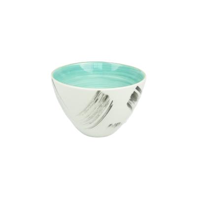 China Sustainable Customized Ceramic Bowl Porcelain Serving Bowl Set For Cereal for sale