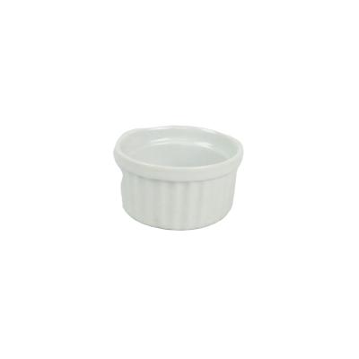 China Sustainable Ceramic Bowl Three Size Ramekin White Porcelain Bowl Manufacturers for sale