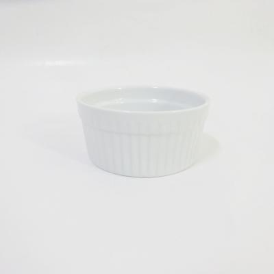 China Sustainable Ceramic 160ml Professional Grade Baking Ceramic Bowl , Customize Color And Logo Bowl for sale