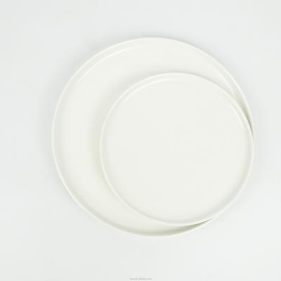 China Disposable Ceramic White Hotel Used Dinner Plate Dining Plate Custom Made for sale