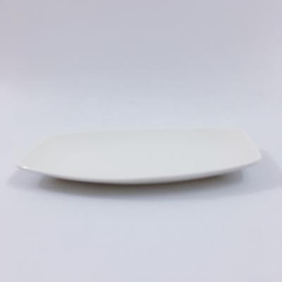 China Viable White Ceramic Long Rectangle Rectangle Dinner Plate Dinner Restaurant Dish Dish for sale