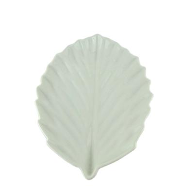 China Unique Novelty Eco Sustainable Dinner Set Leaf Shape Ceramic Dish For Dessert Tree for sale