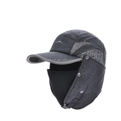 China Common Men's Women's Winter Hats Thickening Warm Gray Black Blue Pink Ear Flap Hat 4 Colors for sale