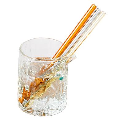 China Reusable Borosilicate Viable Straight and Cleaning Bent Color Glass Straws With for sale