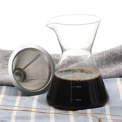 China Viable Range 750ml Glass Coffee Server Glass Carafe Coffee Pot Factory for sale