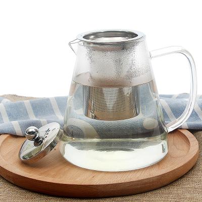 China WITH LID hot selling high borosilicate glass teapot with stainless steel lid for sale