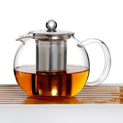 China WITH LID Amazon Hot Sale High Borosilicate Glass Heat Resistant Teapot With Infuser for sale