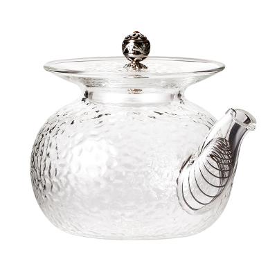 China China Supplier Sustainable Hand Blown Borosilicate Glass Teapot for sale