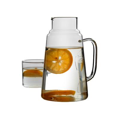 China Viable High Quality Borosilicate Drinking Water Jug Cold Water Jars Glass Pitcher for sale