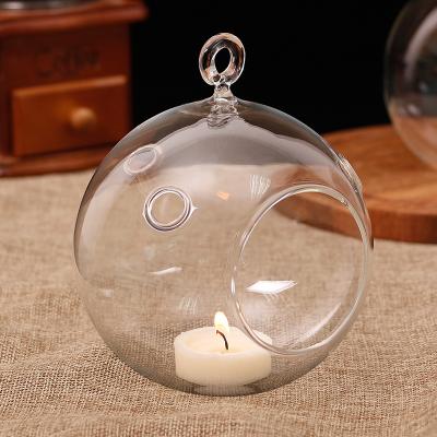 China Weddings Wholesale Crystal Ball Candlestick Angel Shape Hanging Ball Glass Candle Holder for sale