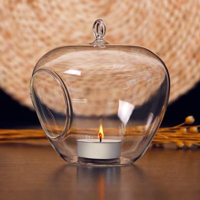 China Weddings Wholesale Round Transparent Glass Candle Holder Glass Jar for sale