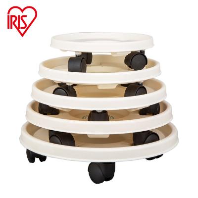 China High load bearing IRIS thickened beige white pp resin water round removable tray with universal wheels for sale