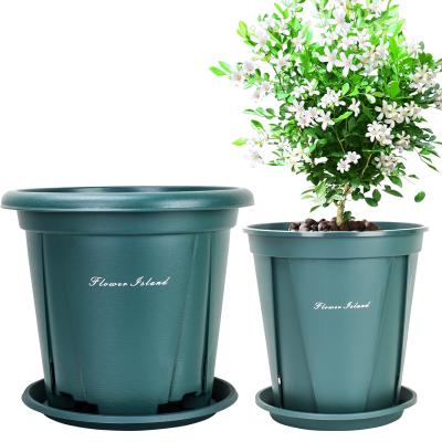 China Durable Household Garden Balcony Round Mouth Thickened Breathable Resin Root Control Rose Green Plant Flower Planting Basin Plastic Pot for sale