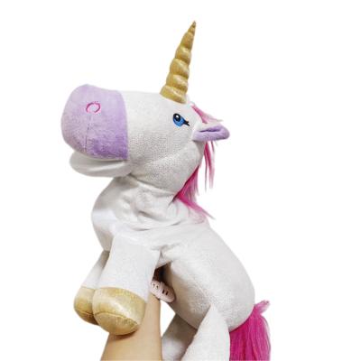 China Children's Storytelling Plush Toy Unicorn Doll Parent-child Game Cartoon Interactive Hand Puppet for sale