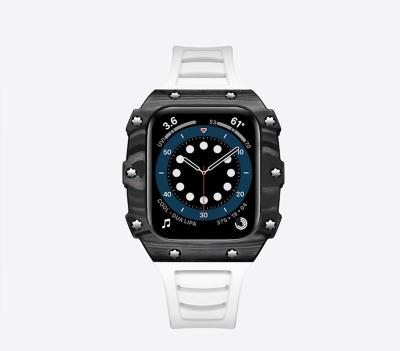 China Fashion/Luxury/High-End Luxury Silicone/New Products Case Iwatch Case Carbon Fiber Factory Source Strap Style Multiple Configurations For Apple Smart Watch Series 7 for sale