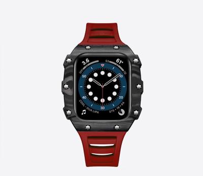 China Fashion/Luxury/High-end/New Products NEW Logo Luxury Carbon Fiber Cases Custom Made 45 41MM For Iwatch Series 7 for sale