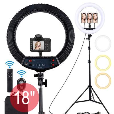 Cina Kaliou 360 Degree Dimmable LED Factory Direct Video Ringlight Selfie Ring Circle Makeup Lamp 45cm 18inch Ring Light with Tripod Stand in vendita