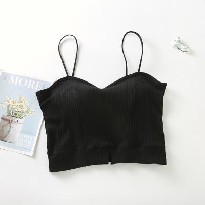 China Breathable short design camisole women summer cross back chest pad thin beauty back sports umbilical tube top for sale