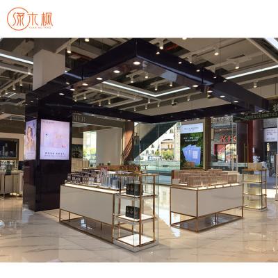 China Fashion branding cosmetics store display racks shop interior design cosmetic display cabinet for sale