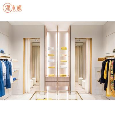 China Newest Clothing Interior Design Fashion Metal Display Stand Classic Clothing Display Rack for sale