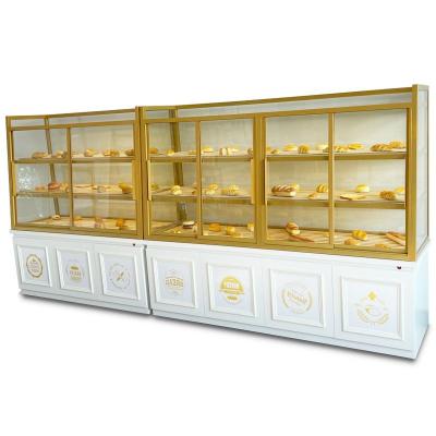 China Shopping Mall Bakery Display Wooden Display Cabinet For Bread Showcase Customized Design for sale