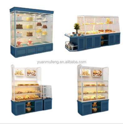 China Mall Bread Showcase for Bakery Store Display Racks Wooden and Stainless Steel Display Stand for sale