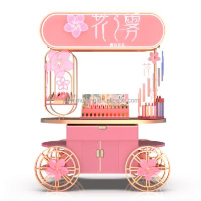 China Morden Display Cart For Cosmetic Shop Factory Customized Candy Display Cart Showcase for sale