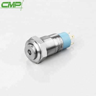 China CMP Metal Lamp Switch Small Stainless Steel Anti-vandal 12mm Small Knob Lamp Switch for sale