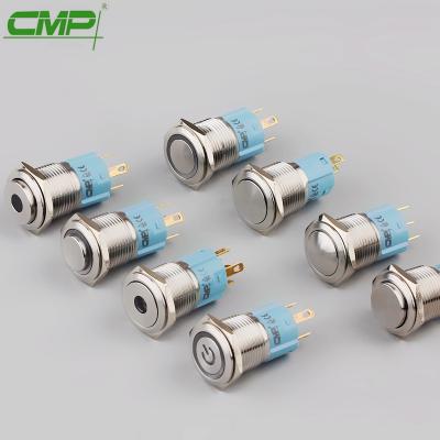 China Stainless steel CMP 16mm waterpoof 1NO1NC SPDT led illuminated push button for sale