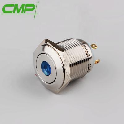 China CMP 16mm Stainless Steel Stainless or Brass Waterproof Push Button Switch with Light for sale